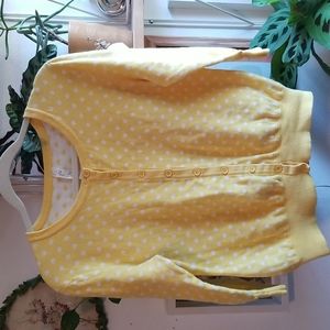 Lemon yellow polka dot cardigan